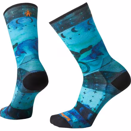 Bike Zero Cushion Celestial Print Crew Socks - Women's