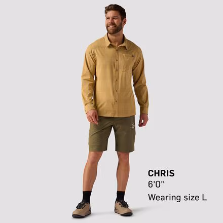 Button-Up Long-Sleeve MTB Jersey - Men's