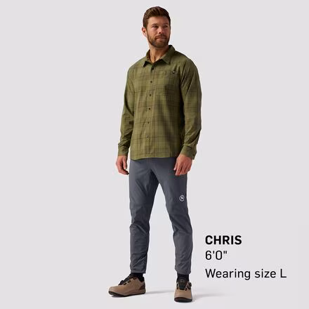 Button-Up Long-Sleeve MTB Jersey - Men's