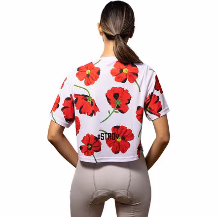 Red Poppies Crop Shirt - Women's