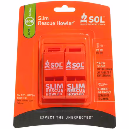 Slim Rescue Howler Whistle - 2-Pack