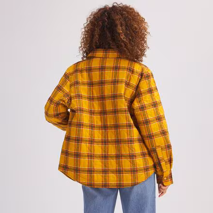 Quilted Boyfriend Plaid Shirt Jacket - Women's