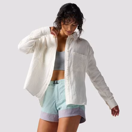 Cotton Gauze Long-Sleeve Button-Down - Women's