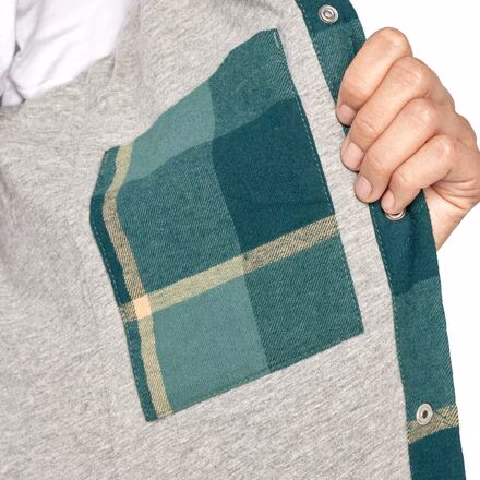 Hooded Flannel Shirt Jacket - Women's