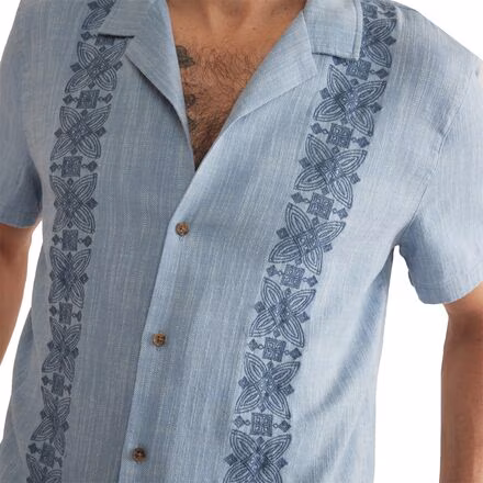 Embroidered Stretch Selvage Short-Sleeve Shirt- Men's