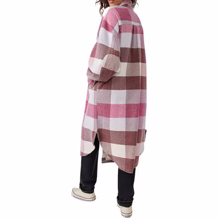 Plaid Long Ruby Coat - Women's