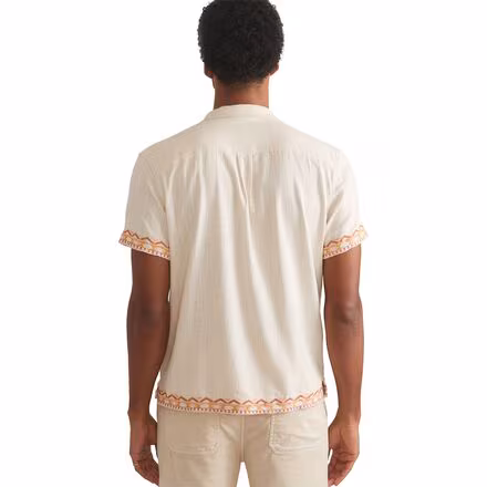 Short-Sleeve Placed Embroidery Resort Shirt - Men's