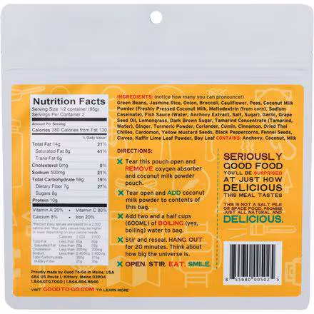 Thai Curry Entree - 2 Servings