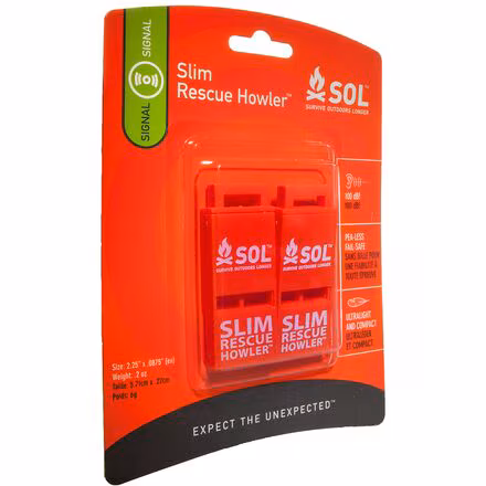 Slim Rescue Howler Whistle - 2-Pack