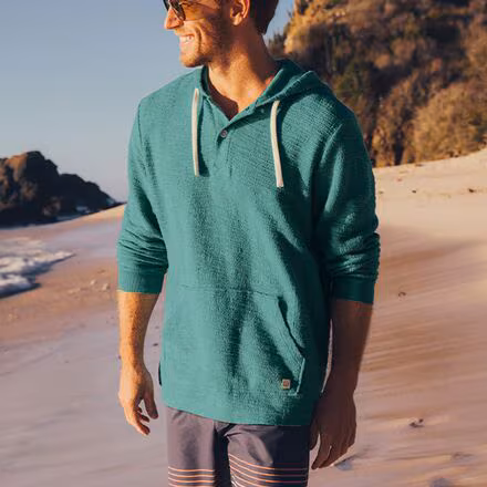 Textured Terry Beach Pullover Hoodie - Men's