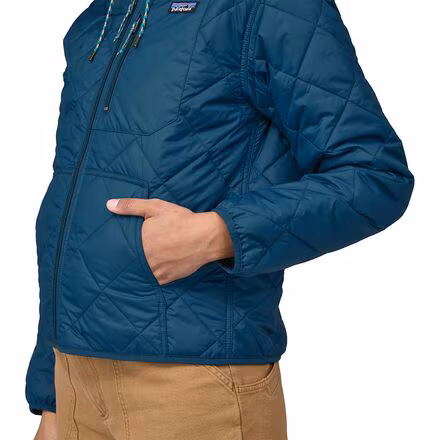 Diamond Quilted Bomber Hoodie - Women's