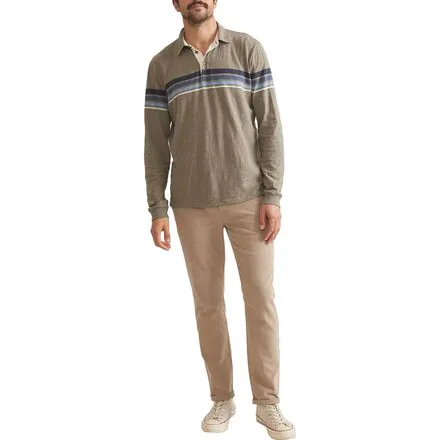 Nirvana Heavy Slub Stripe Long-Sleeve Rugby Polo - Men's