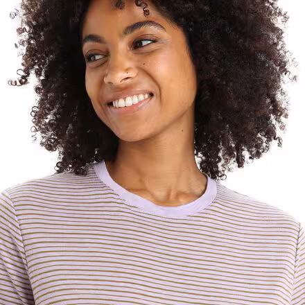 Merino Linen Short-Sleeve Stripe T-Shirt - Women's