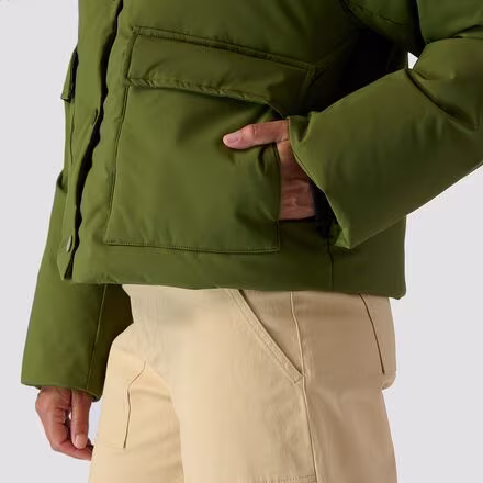 Cropped Boxy Snap Front Puffer - Women's