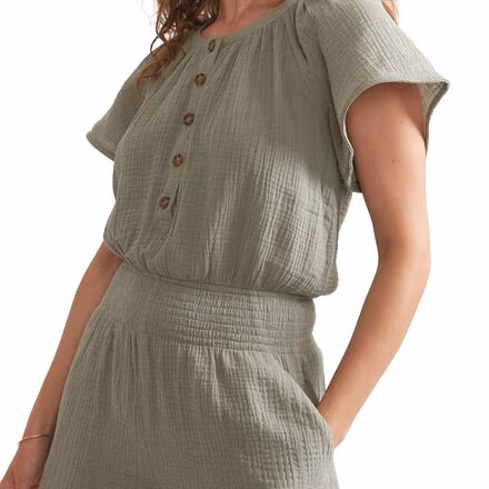 Short-Sleeve Double Cloth Romper - Women's