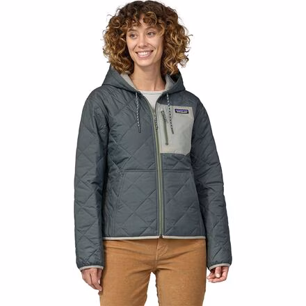 Diamond Quilted Bomber Hoodie - Women's