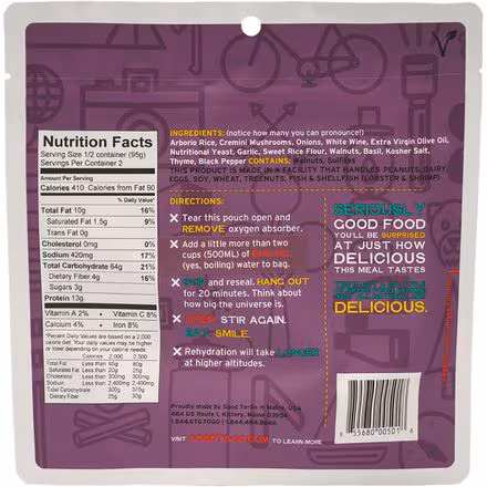 Mushroom Risotto Entree - 2 Servings