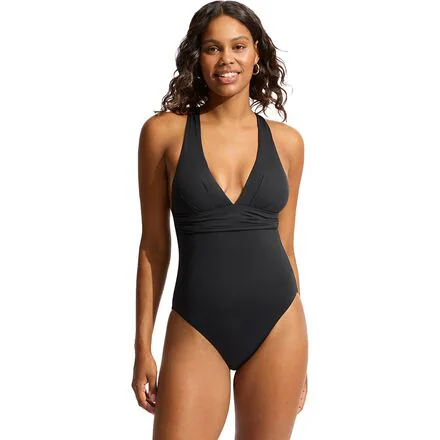 Collective Cross Back One Piece Swim Suit - Women's