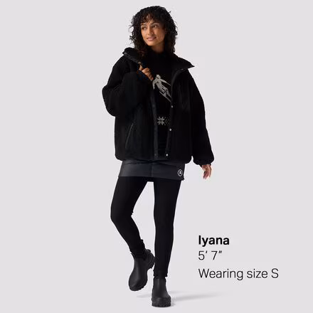 Mixed Fabric Fleece Jacket - Women's