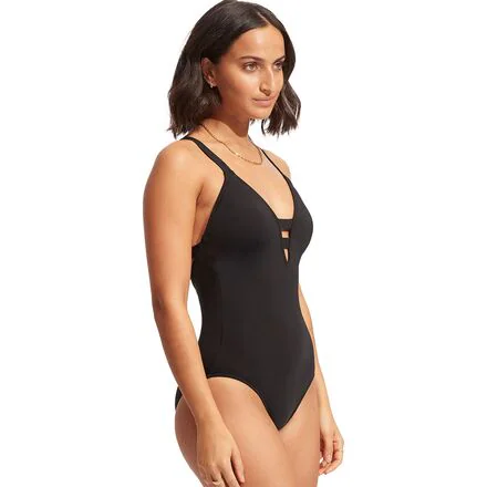 Active Deep V Maillot One-Piece Swimsuit - Women's