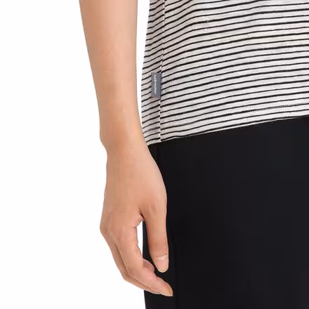 Merino Linen Short-Sleeve Stripe T-Shirt - Women's