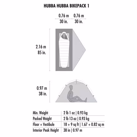Hubba Hubba Bikepack Tent: 1-Person 3 Season