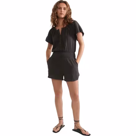 Short-Sleeve Double Cloth Romper - Women's