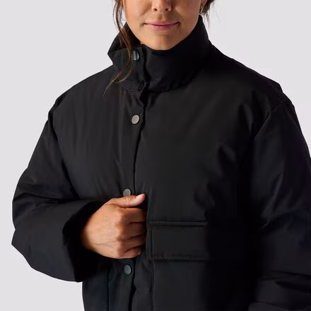 Cropped Boxy Snap Front Puffer - Women's