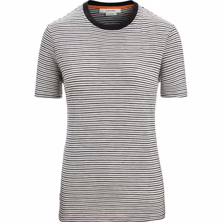 Merino Linen Short-Sleeve Stripe T-Shirt - Women's
