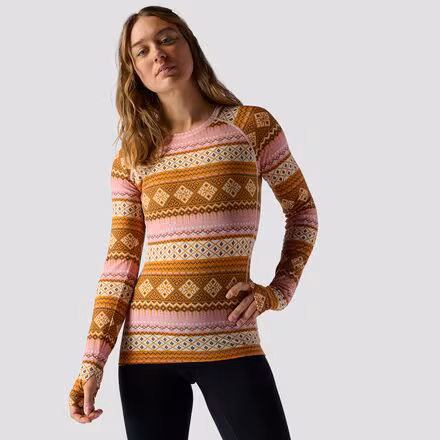 Spruces Print Lightweight Merino Crew - Women's