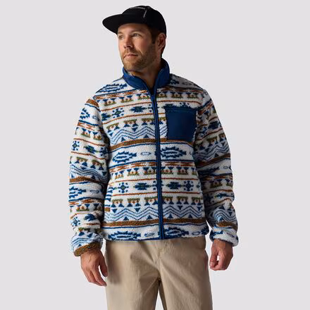 High Pile Printed Fleece Jacket - Men's