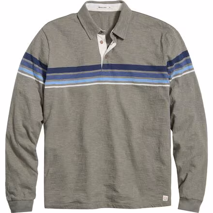 Nirvana Heavy Slub Stripe Long-Sleeve Rugby Polo - Men's