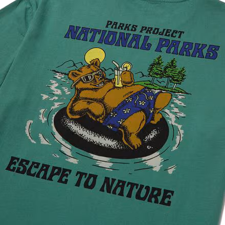 Escape To Nature Bear Float Pocket T-Shirt - Women's