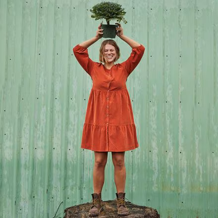 Scouter Cord Tiered Long-Sleeve Dress - Women's