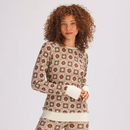 Spruces Mid-Weight Merino Printed Baselayer Crew - Women's