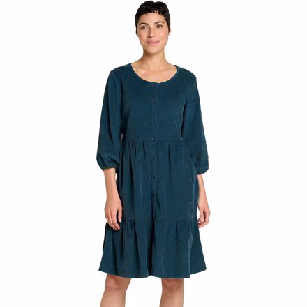 Scouter Cord Tiered Long-Sleeve Dress - Women's
