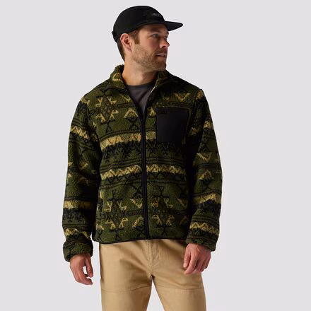 High Pile Printed Fleece Jacket - Men's