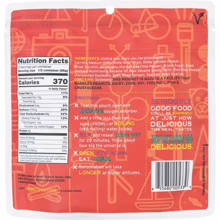 Korean Bibimbap Double Serving Entree