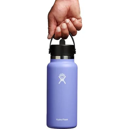 32oz Wide Mouth Flex Straw Water Bottle