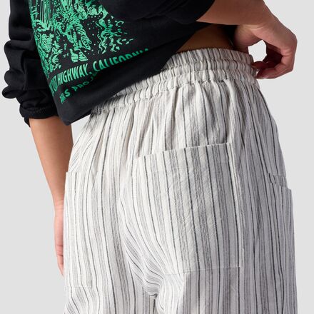 Textured Cotton Pull On Pant - Women's