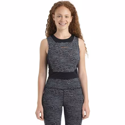 Merino 125 ZoneknitTopo Lines Cropped Bra-Tank - Women's