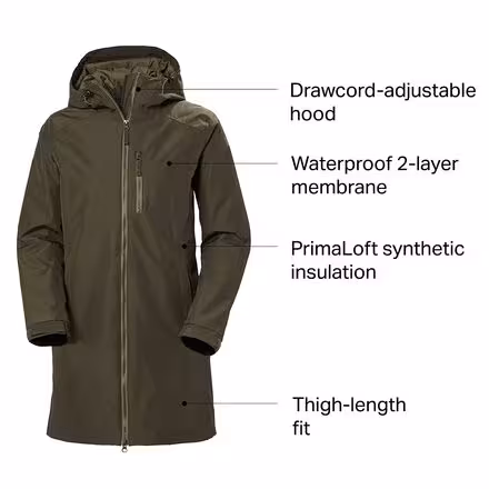 Long Belfast Winter Insulated Jacket - Women's