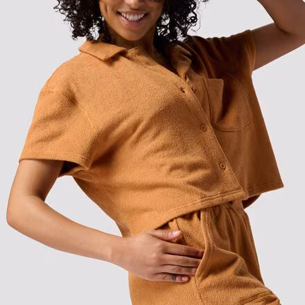 Terry Button-Down Shirt - Women's