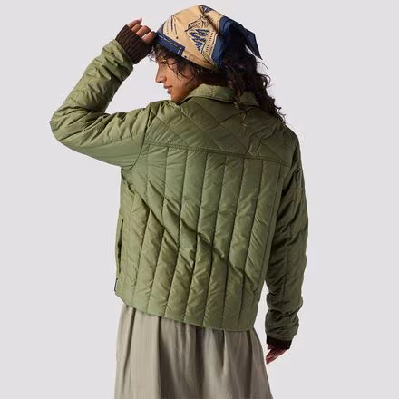 Oakbury Synthetic Quilted Shirt Jacket- Women's