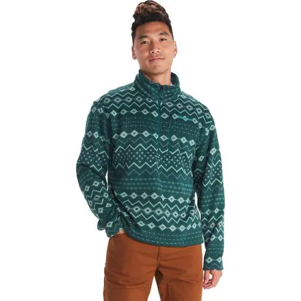 Heavyweight Drop Line Printed 1/2-Zip - Men's