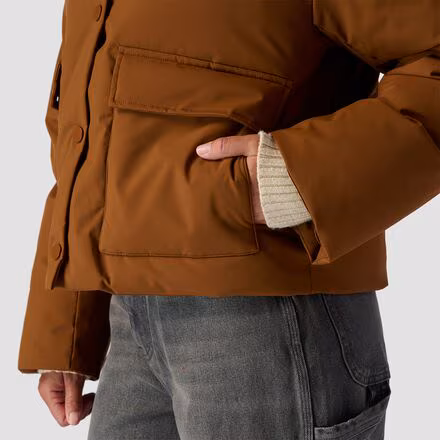 Cropped Boxy Snap Front Puffer - Women's