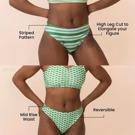 Reversible High Leg Bikini Bottom - Women's