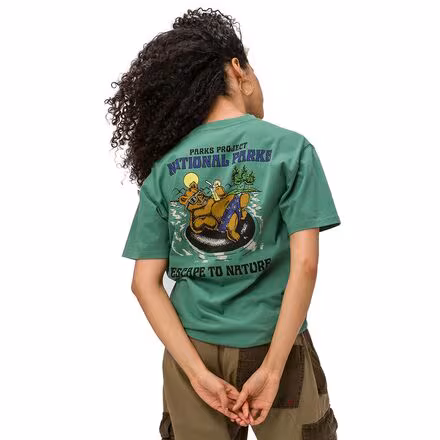 Escape To Nature Bear Float Pocket T-Shirt - Women's