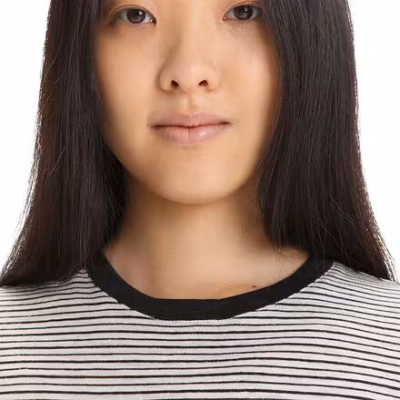 Merino Linen Short-Sleeve Stripe T-Shirt - Women's