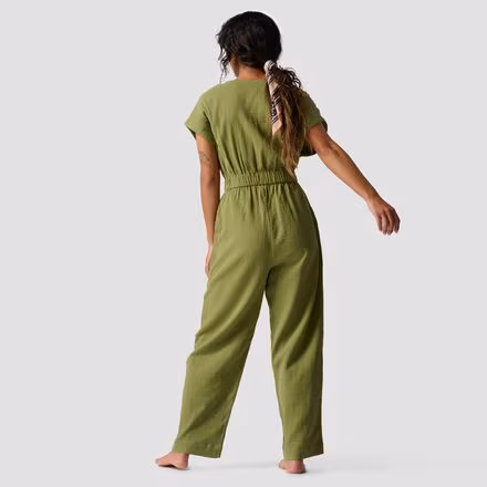 Sleeveless Cotton Gauze Jumpsuit - Women's